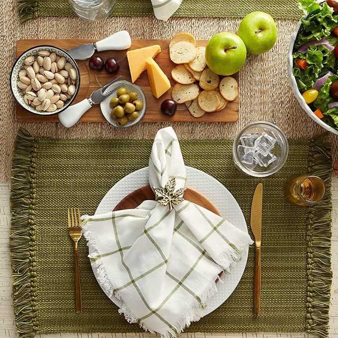 DII Variegated Tabletop Collection, Placemat Set3x19, Olive Green, 6 Piece - Image 5