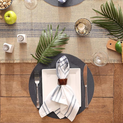 DII PVC Tabletop Collection Woven Indoor/Outdoor, Round Placemat Set, Stonewash - Image 3