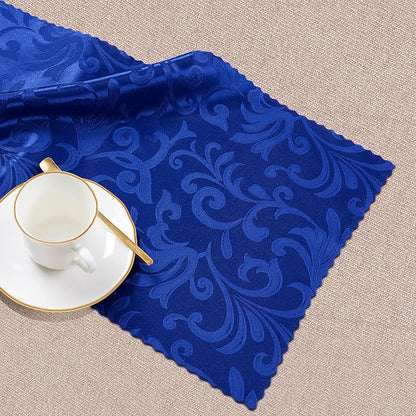 Manyshofu Royal Blue Jacquard Satin Table Runner 12x108 - Image 6