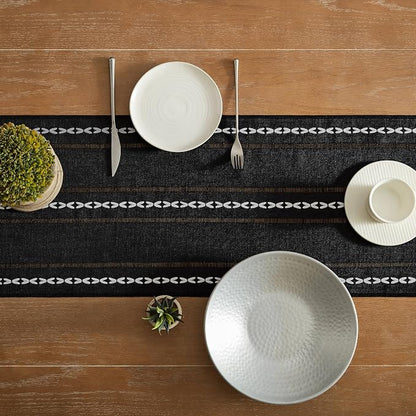 Hemstitched Farmhouse Table Runner, Cotton Linen Table Runners 36 Inches Long - Image 4