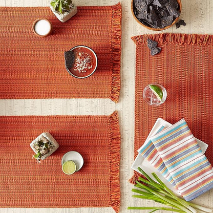 DII Variegated Tabletop Collection, Placemat Set3x19, Burnt Orange, 6 Piece - Image 4