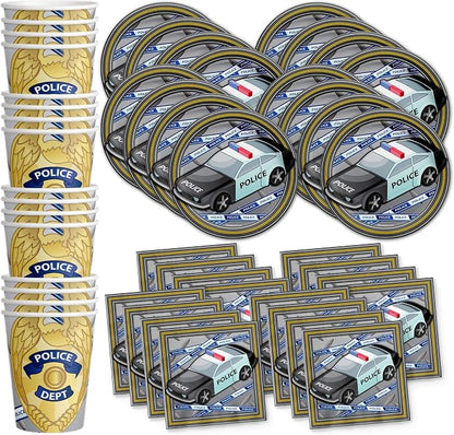 Police Department Cop Birthday Party Supplies Set Plates Napkins Cups Tableware by BirthdayGalore