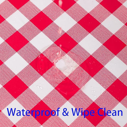 Walrus Round Vinyl Fitted Tablecloth with Flannel Backing Elastic Edge Design Table Cover Waterproof Oil-Proof PVC Table Cloth Stain-Resistant Best for 45"-56" Round
