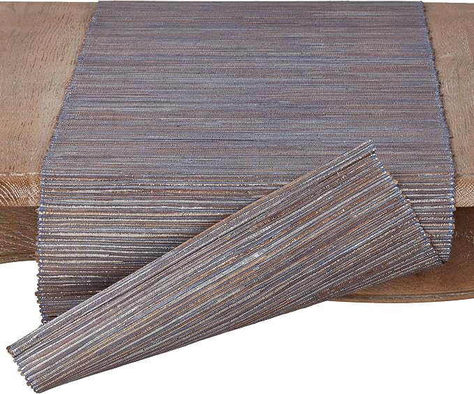 Saro Lifestyle Melaya Collection Shimmering Woven Nubby Table Runner - Image 2