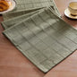 Linen Checked Farmhouse Table Runner, 13x60 Inches Olive | Raised Grid Design by ZEEMARTONLINE