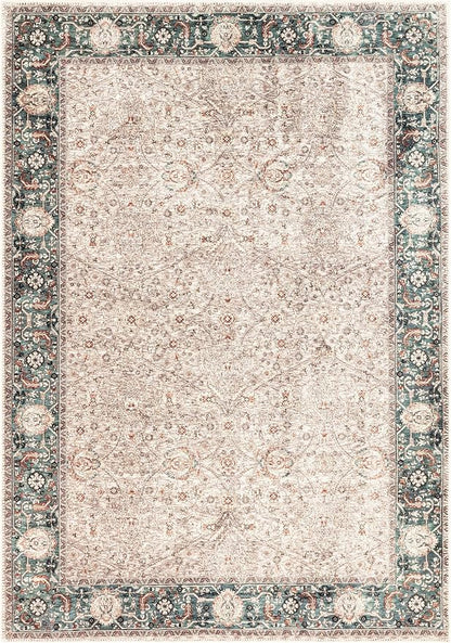 Keen Home Design 9x12 Rug - Machine Washable Area Rug with Non-Slip Backing, Ideal for Living Room, Dining Room, Bedroom - Vintage, Easy Clean, Durable, Low Pile - (9' x 12')