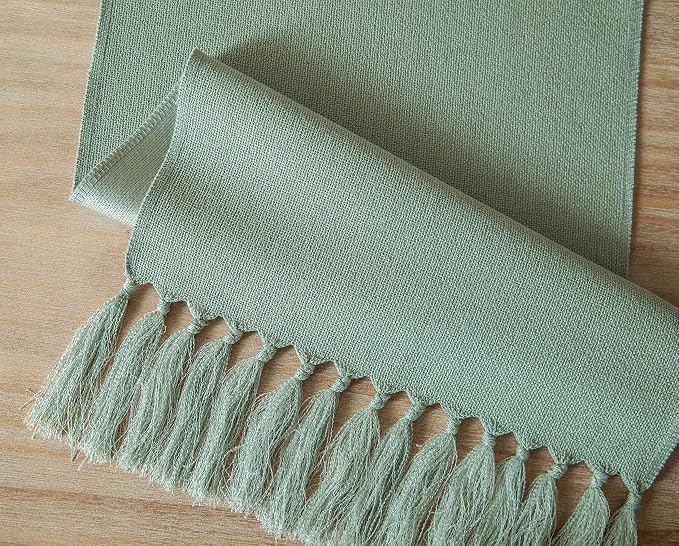 Sage Table Runners 60 Inches Long, Burlap Linen Style Rustic Farmhouse Table - Image 7