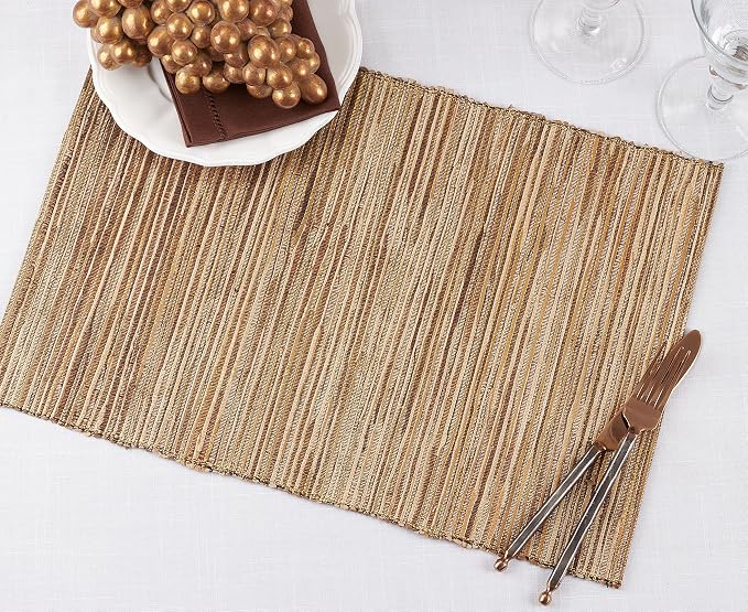 Saro Lifestyle Melaya Collection Shimmering Woven Nubby Placemat - Image 4