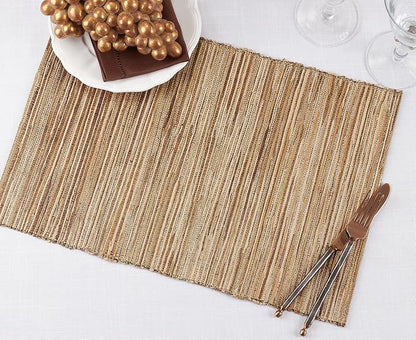 Saro Lifestyle Melaya Collection Shimmering Woven Nubby Placemat - Image 4