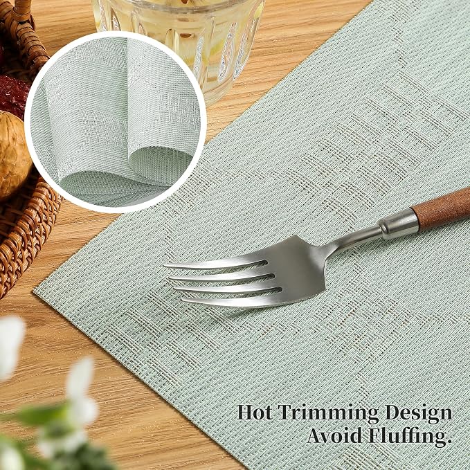 Leetaltree Mint Cream Placemats Set of 6 - Image 3