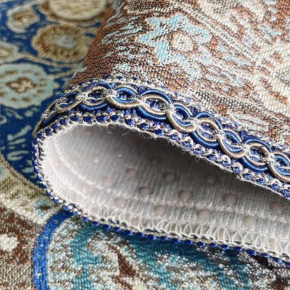 Victorian Jacquard Table Runner 63" Navy Blue - Image 5