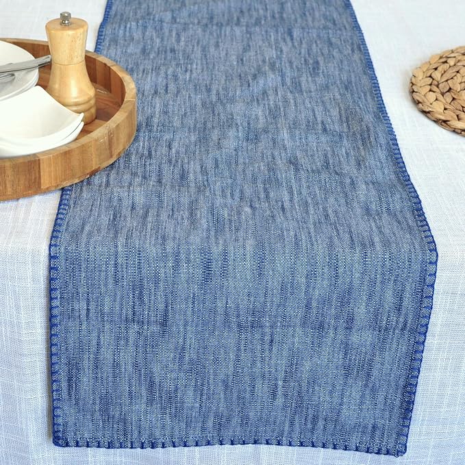 Cotton Table Runner 72 inches Long Decorative Stitched Edge Kitchen Table - Image 4