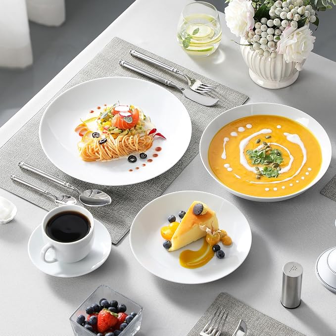 MALACASA 30-Piece Porcelain Dinnerware Set, Microwave & Dishwasher Safe - Image 8
