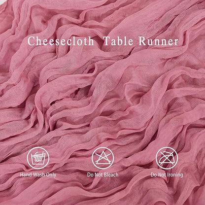 8 Pack Dusty Rose Cheesecloth Table Runner 17x108 inch Boho Gauze Cheese Cloth - Image 3