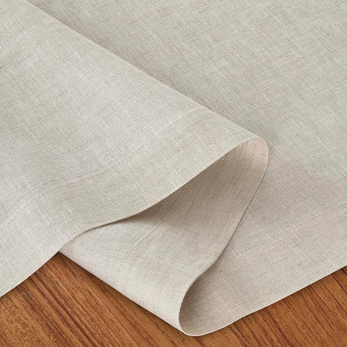 D'Moksha Homes Linen Light Natural Table Runner 120 Inches Long - 100% Pure Linen Dining Table Runner 14 x 120 Inch for Valentines, Spring, Easter - Machine Washable