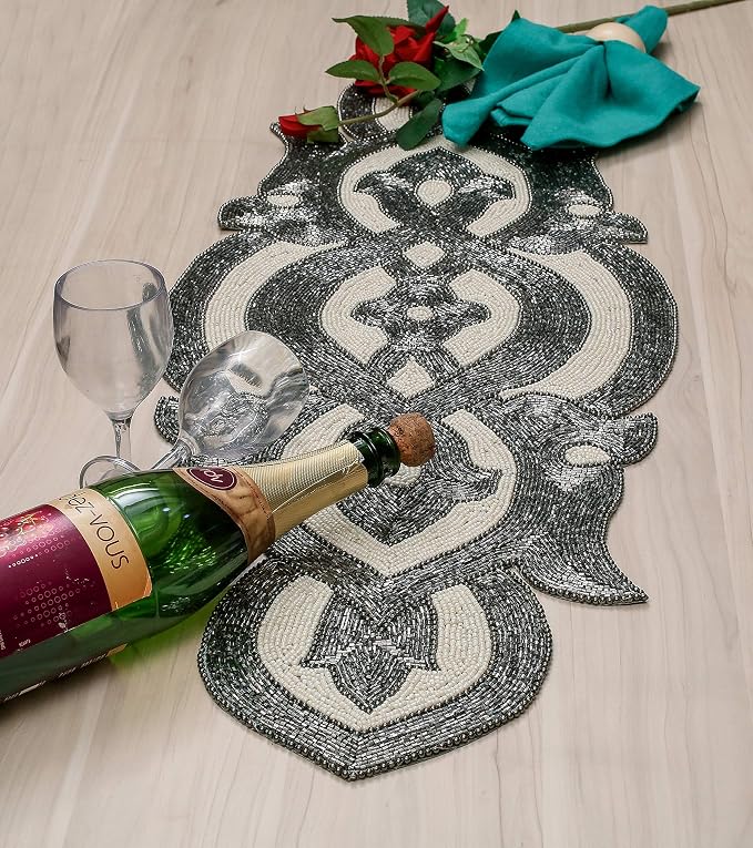 Lightnpro Beaded Table Runner Elegant Infinity Design - Image 2