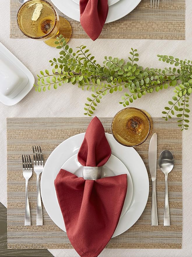 DII PVC Tabletop Collection Woven Indoor/Outdoor, Placemat Set, 6 Piece - Image 5