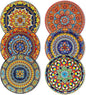 vancasso Bohemian Dessert Plates Set of 6, 8.5 Inch Ceramic Salad Plates, Boho Small Dinner Plates, Colorful Printed Kitchen Plate for Breakfast, Microwave & Dishwasher Safe Dishes, Series KRVI