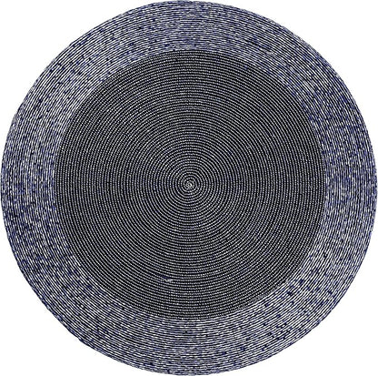 Lightnpro Farmhouse Beaded Placemats Set of 4 - Round Table Chargers - Decorative Handmade Beaded Placemats by Skilled Artisans - Elegant Table Décor for Dining & Special Occasions - 13 Inch Navy