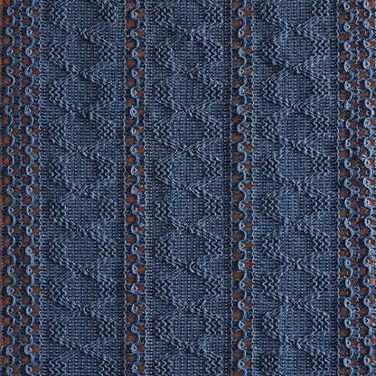 Macrame Style Boho Table Runner, 12x90 Inch Dusty Blue | Woven Boho Table Runner - Image 6