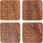 Chicago Map Coaster by O3 Design Studio, Set Of 4, Sapele Wooden Coaster With City Map, Handmade