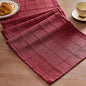 Linen Checked Farmhouse Table Runner, 13x72 Inches Burgundy | Raised Grid Design by ZEEMARTONLINE