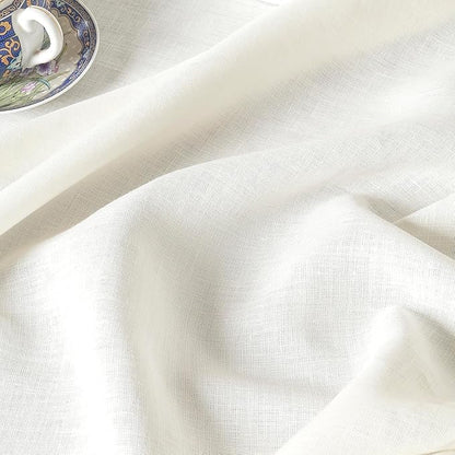 D'Moksha Homes Ivory Linen Tablecloth 60 x 144 Inch - 100% Pure Linen Table Cloth for Rectangle Tables - Machine Washable Tablecloth for Valentines, Spring, Easter
