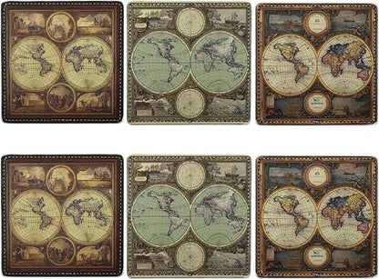 Marble Coasters Square Leather Drinks Coaster Set - Image 2