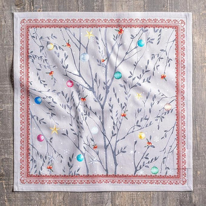 Maison d' Hermine Cloth Napkins Set of 4 100% Cotton for Thanksgiving Christmas Decorations Everyday Reusable Square Fall Napkins Cloth Washable Dinner Party (Fairy Christmas, 20"x20")