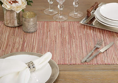 Saro Lifestyle Melaya Collection Shimmering Woven Nubby Table Runner - Image 5
