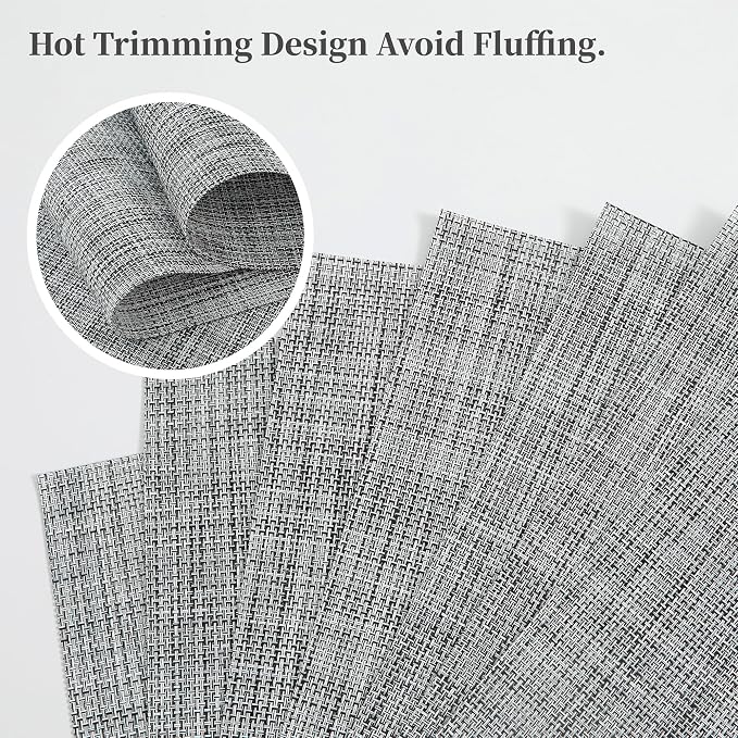 Leetaltree Linen Grey Placemats Set of 8 - Image 3