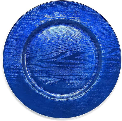 allgala 13-Inch 6-Pack Heavy Quality Round Charger Plates-Grain Blue-HD80307
