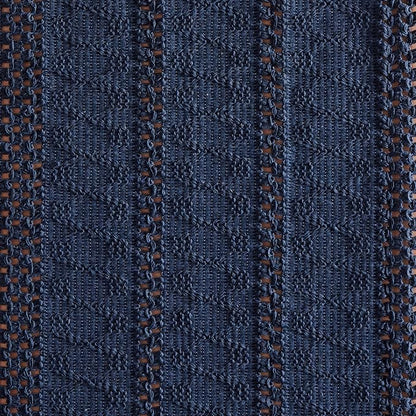 Macrame Style Boho Table Runner, 12x48 Inch Navy Blue | Woven Boho Table Runner - Image 6