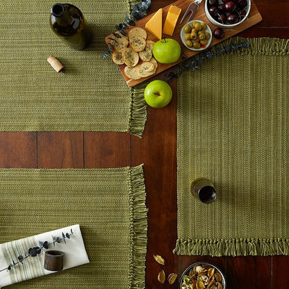 DII Variegated Tabletop Collection, Placemat Set3x19, Olive Green, 6 Piece - Image 4