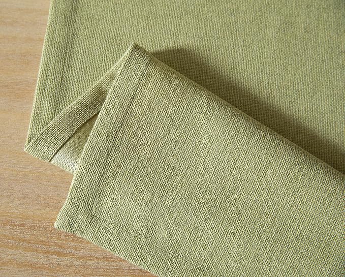 Burlap Style Farmhouse Table Runner, 14x72 Inches Light Sage Green | Thick - Image 7