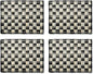 MACKENZIE-CHILDS Set of 4 Sinamay Placemats, Durable Woven Table Mats, Black