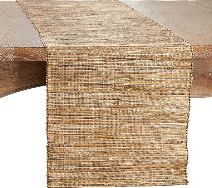 Saro Lifestyle Melaya Collection Shimmering Woven Nubby Table Runner by SaroLifestyle