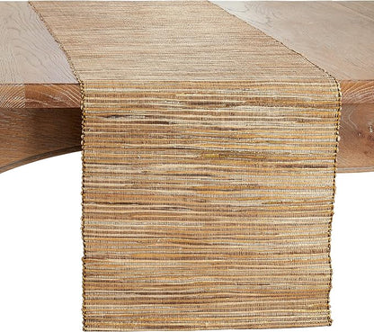 Saro Lifestyle Melaya Collection Shimmering Woven Nubby Table Runner by SaroLifestyle