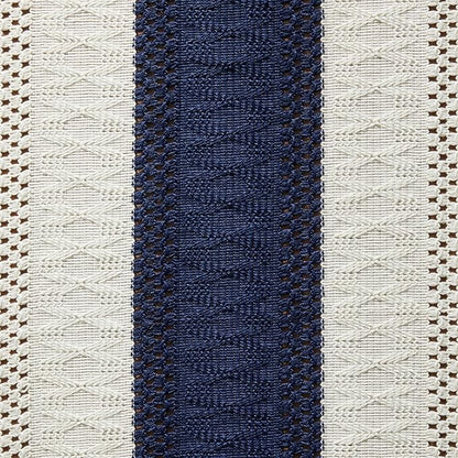 Macrame Style Bicolor Stitching Table Runner 14x90in Navy Blue | Woven Boho - Image 6