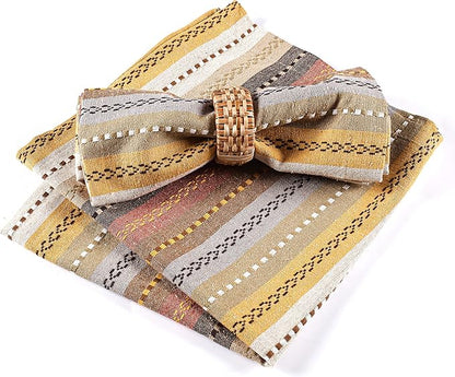 Lightnpro Salsa Stripes Cloth Napkins Set of 12 – Wedding, Christmas & Holiday Table Napkins, Machine Washable Cloth Napkins for Special Occasions & Everyday Use - 18x18 Inch Beige Multi
