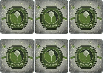 Marble Coasters Square Leather Drinks Coaster Set - Image 2
