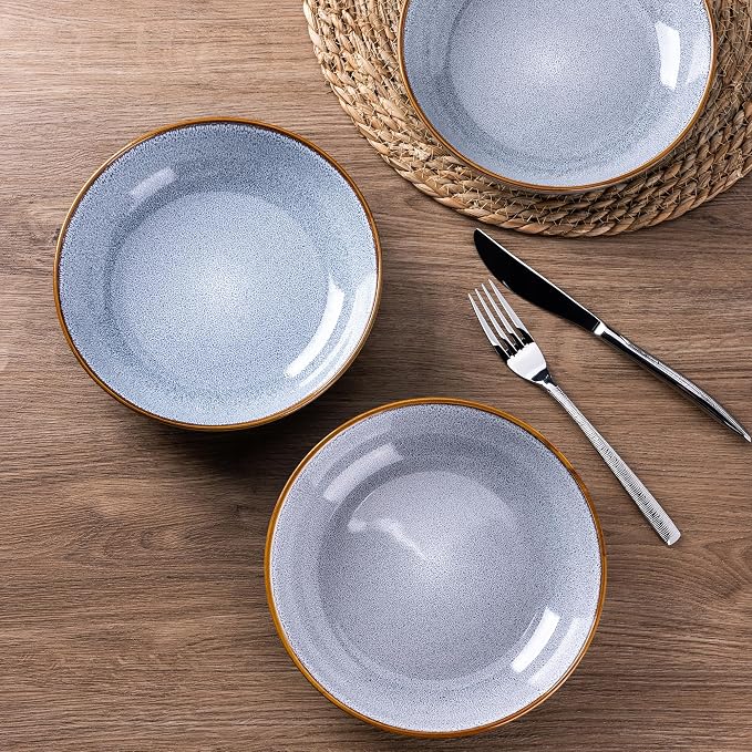 AmorArc 8.5'' Large Pasta Bowls, 36oz Ceramic Salad Serving Bowls Set of 6 - Image 3