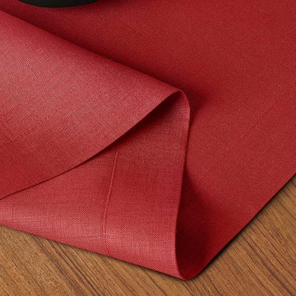 D'Moksha Homes Linen Bright Red Table Runner 72 Inches Long - 100% Pure Linen 14 x 72 Inch Table Runner for Dining, Valentines, Spring, Easter - Machine Washable