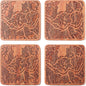 Seoul Map Coaster by O3 Design Studio, Set Of 4, Sapele Wooden Coaster With City Map, Handmade