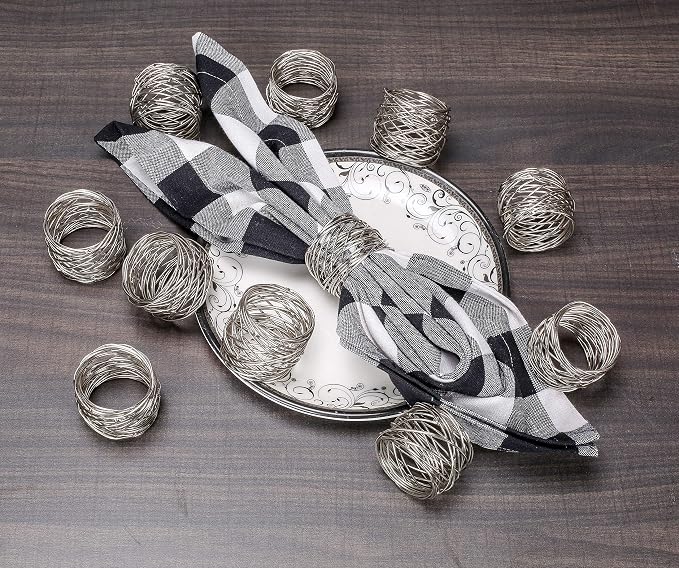 ALPHA Living HOME Napkin Rings-12-Piece Set of Premium 100% Metal, - Image 5