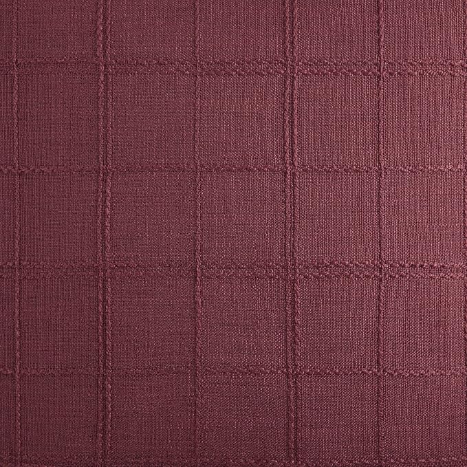 Linen Checked Farmhouse Table Runner, 13x36 Inches Burgundy | Raised Grid Design - Image 6