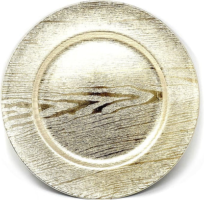 allgala 13-Inch 6-Pack Heavy Quality Round Charger Plates-Grain Gold-HD80301