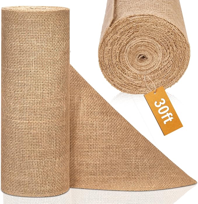 12" x 10 yd Burlap Table Runners, Jute Burlap Runner by Topdiaos