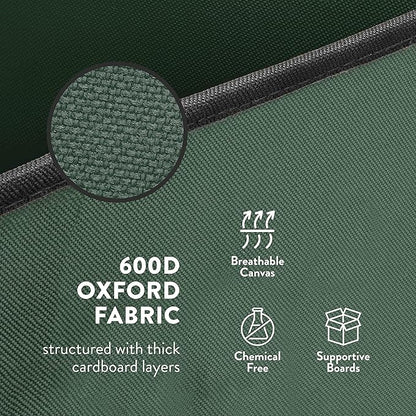 ZOBER Gift Wrapping Paper Organizer Storage - 40" Gift Wrap Storage Containers with Interior Pockets for Bows, Tags & Ribbons - Wrapping Paper Holder, 600D Oxford, Fits 24 Standard Rolls, Green/Black