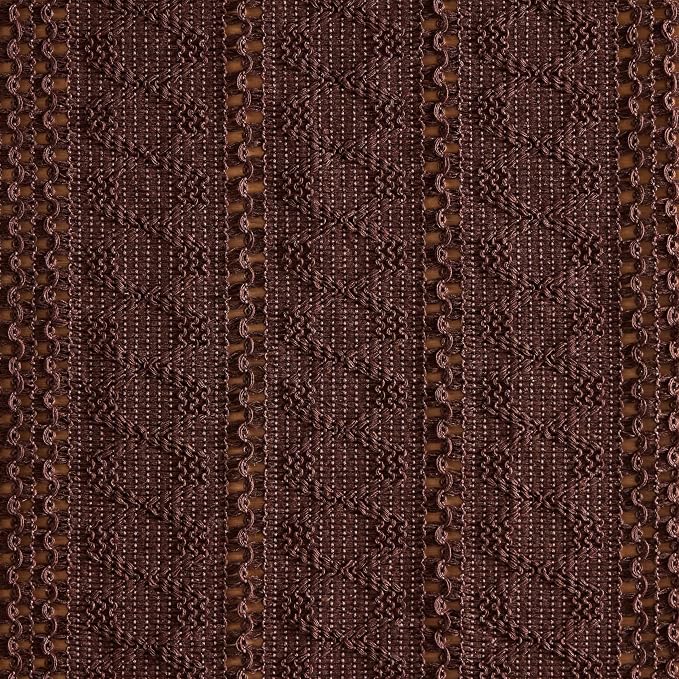 Macrame Style Boho Table Runner, 12x60 Inch Chocolate | Woven Boho Table Runner - Image 6
